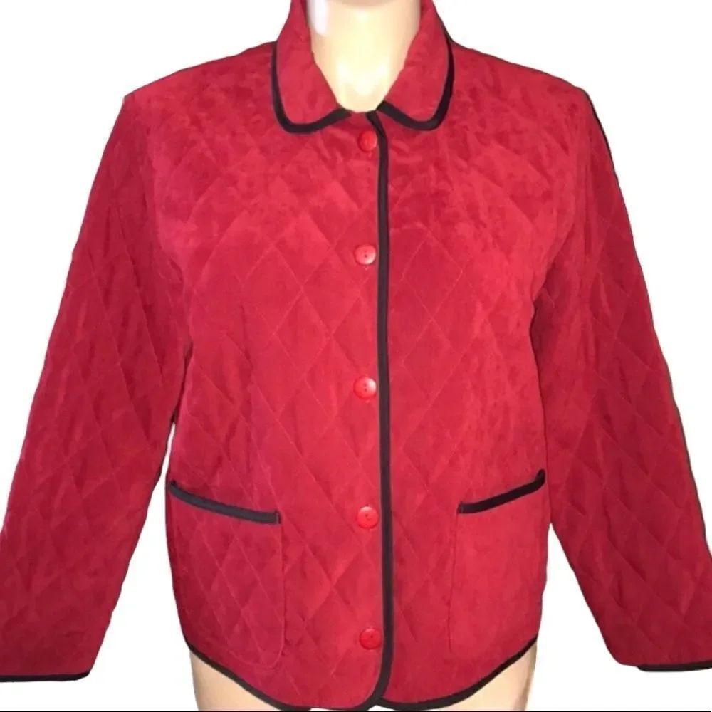 Napa Valley Quilted Jacket Size Large Red/Black